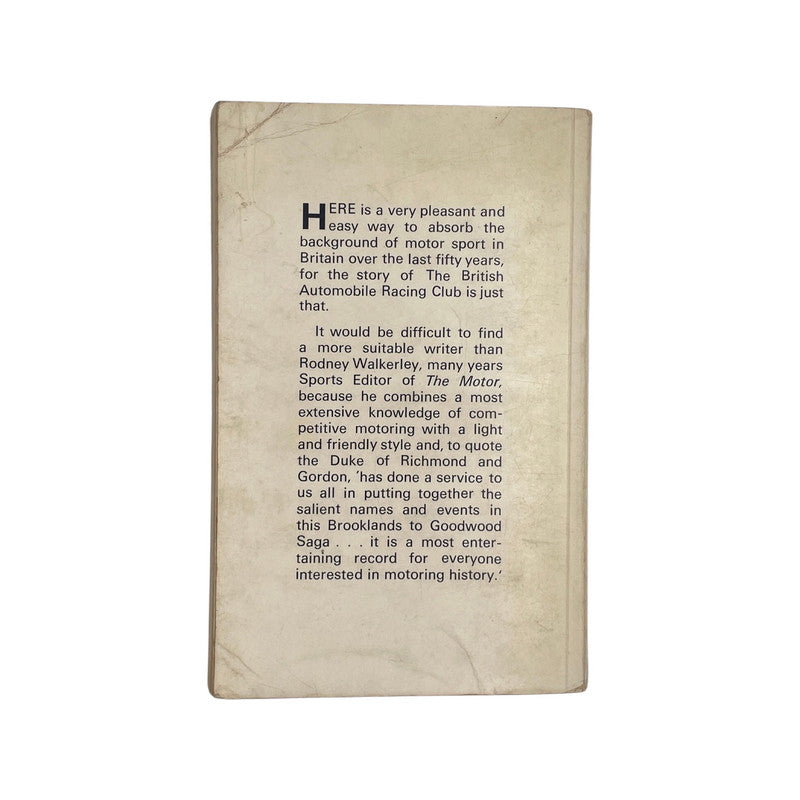 Brooklands To Goodwood; Walkerley, Rodney