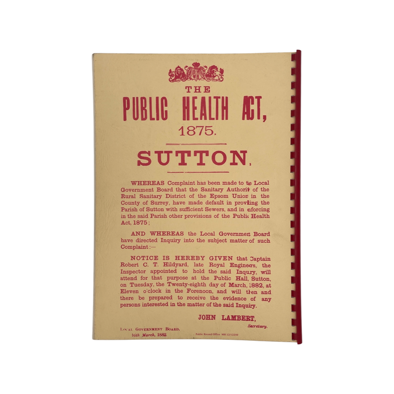 100 Years Of Public Health In Sutton 1883-1983; Charles, Eves, Michell & Reid