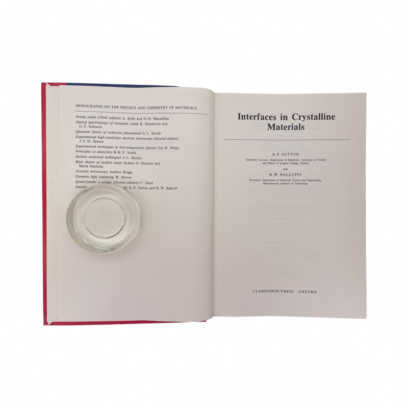 Interfaces In Crystalline Materials; Sutton, A P; Balluffi, R W