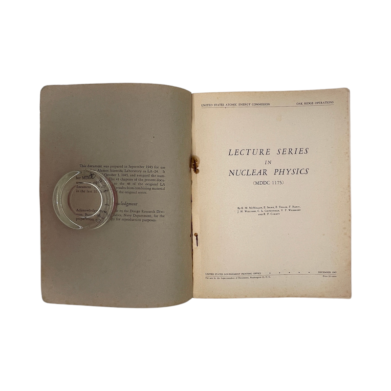 Lecture Series In Nuclear Physics; McMillan, E; Segre, E; Teller, E; Bloch, F