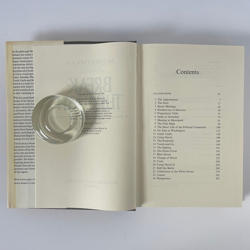 Break-Through, A Personal Account Of The Egypt-Israel Peace Negotiations; Dayan