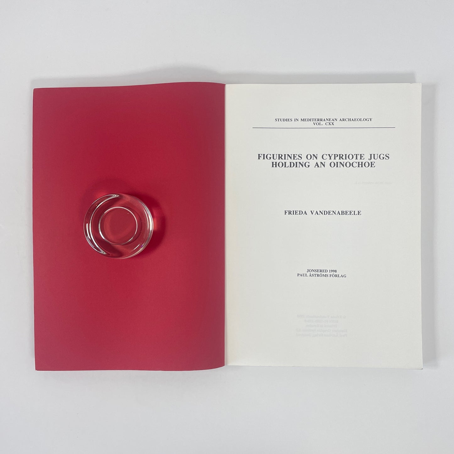 Figurines On Cypriote Jugs Holding An Oinochoe, Studies In Mediterranean Archaeology Vol CXX; Vandenabeele