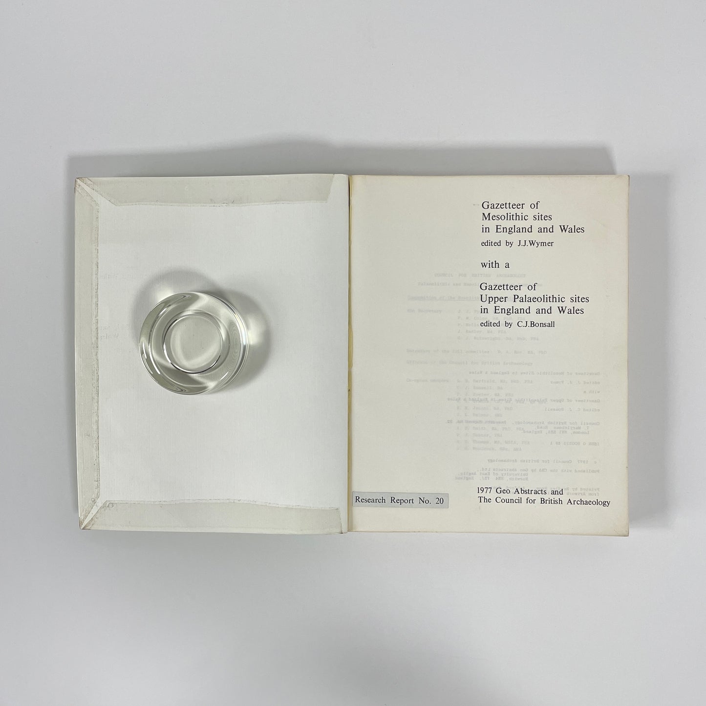 Gazetteer Of Mesolithic Sites In England And Wales, Gazetteer Of Upper Palaeolithic Sites In England And Wales; Wymer, JJ; Bonsall, C J