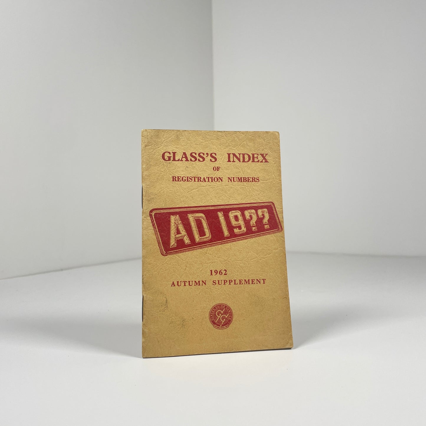 Glass's Index Of Registration Numbers 1962 Autumn Supplement; Glass's Guide