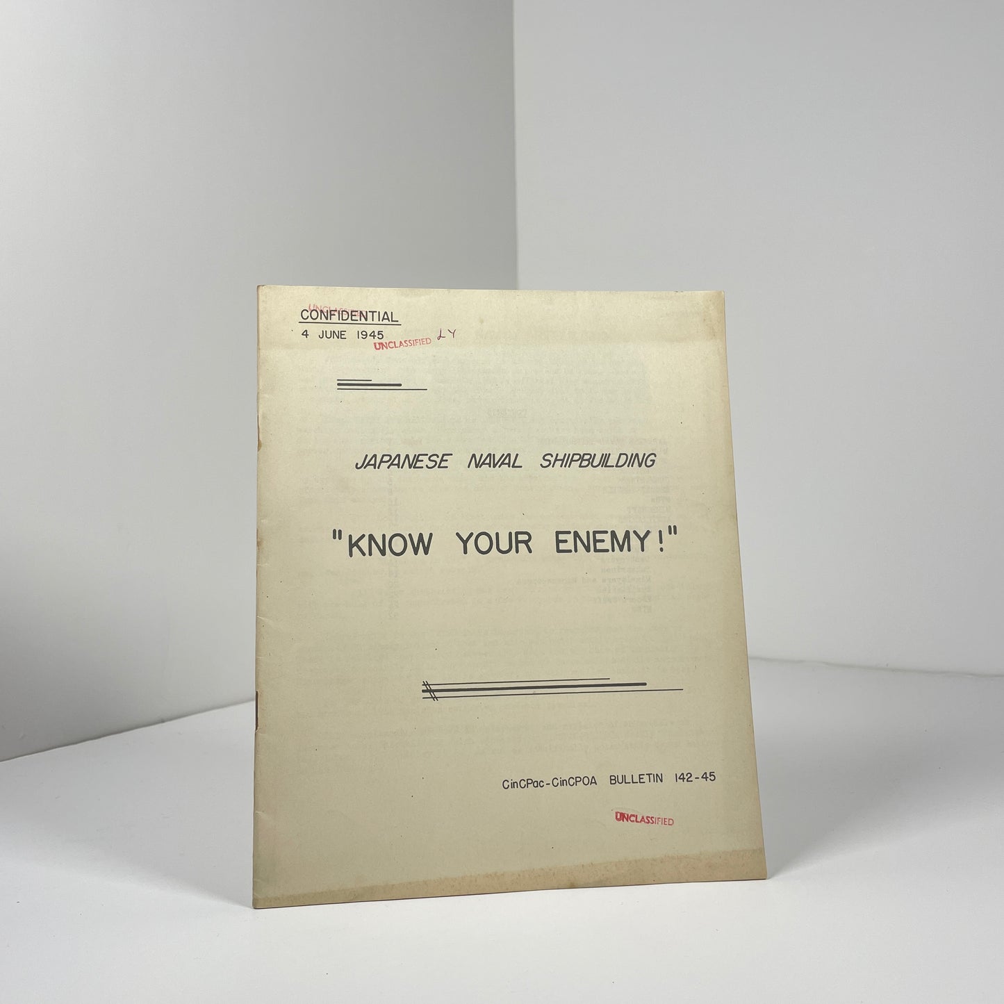 Japanese Naval Shipbuilding. Know Your Enemy! - Confidential 4 June 1945; US Military