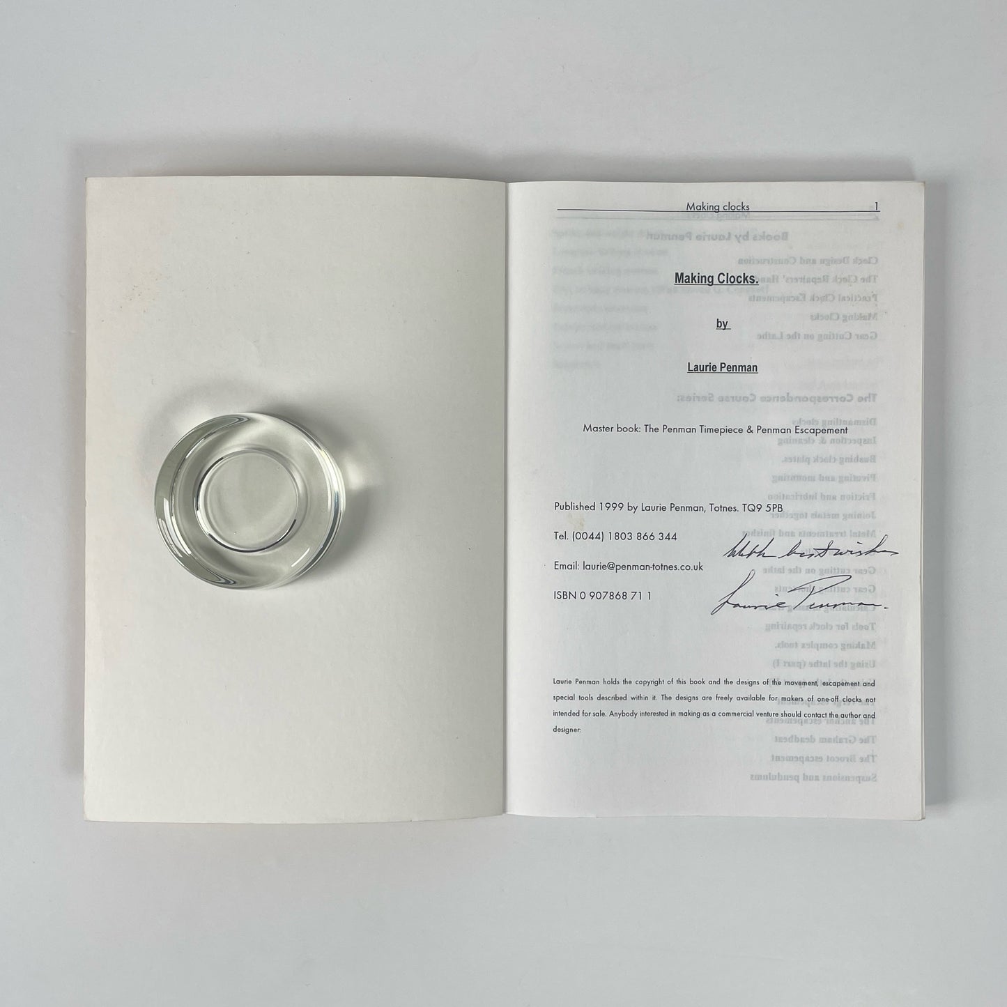 Making Clocks, Signed; Penman, Laurie