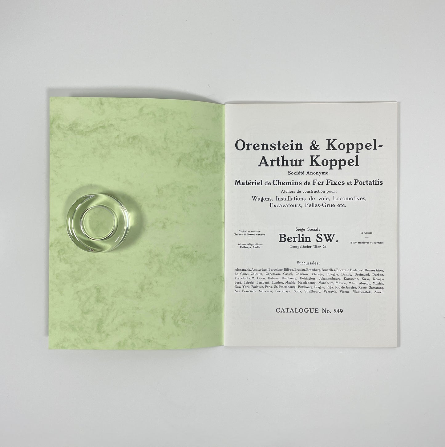 Orenstein & Koppel-Arthur Koppel Societe Anonyme Catalogue No 849