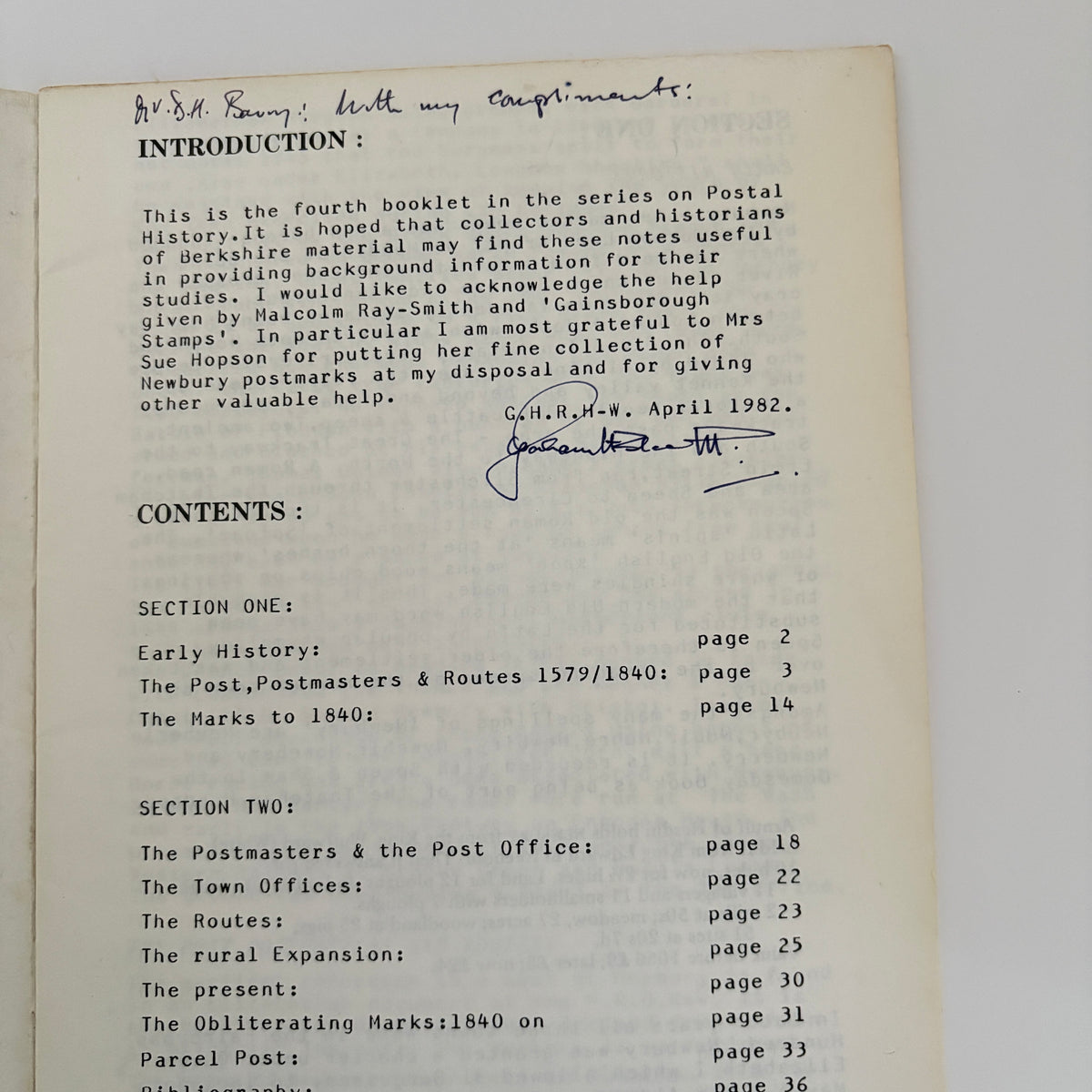 The Postal History Of Newbury; Homer - Wooff, G.H.R.
