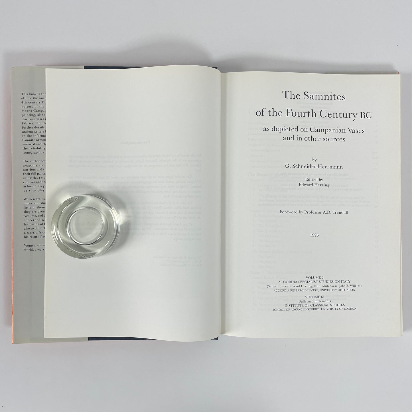The Samnites Of The Fourth Century BC As Depicted On Campanian Vases And In Other Sources; Schneider-Herrmann, G