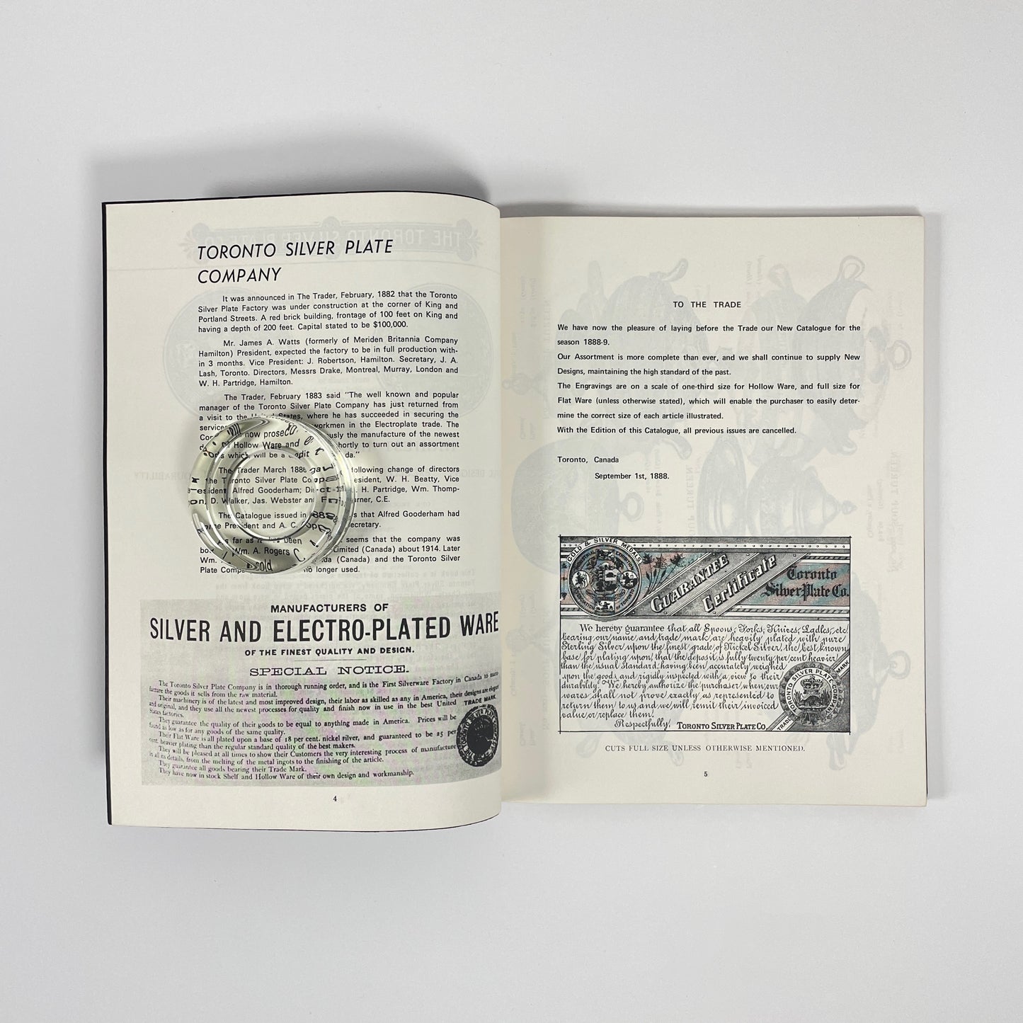 The Toronto Silver Plate Company's Price List Electro Silver Plate