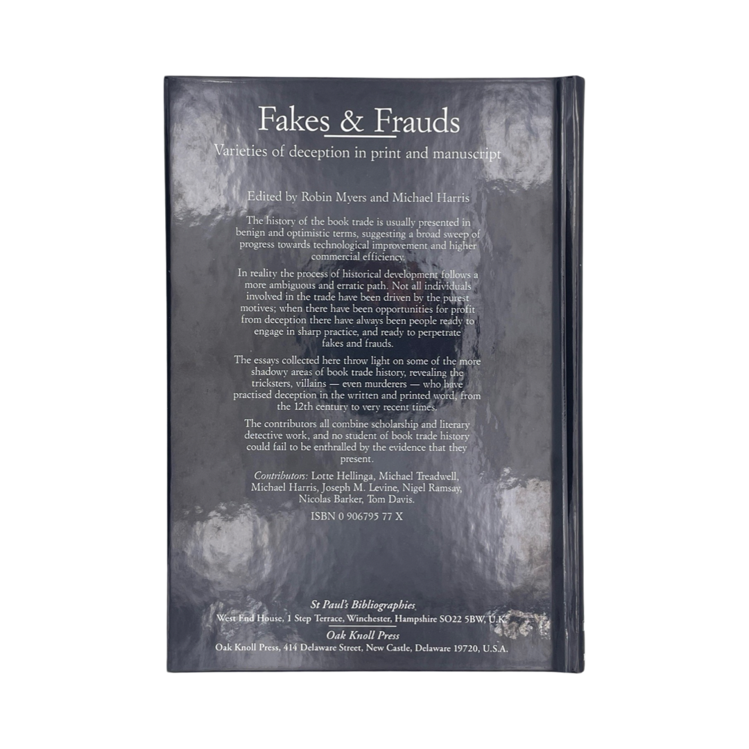 Fakes & Frauds, Varieties Of Deception In Print & Manuscript; Myers.; Harris