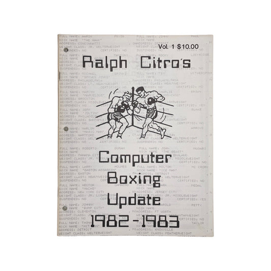 Computer Boxing Update 1982-1983 Volume 2; Ralph Citro Inc, Softcover, Book