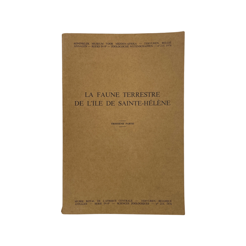 La Faune Terrestre De L'ile De Sainte-Helene, Troisieme Partie; Basilewsky, Softcover, Book