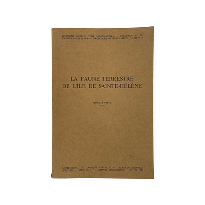 La Faune Terrestre De L'ile De Sainte-Helene, Troisieme Partie; Basilewsky, Softcover, Book