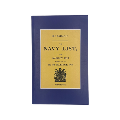 The Navy List January 1919 Vol 1 HMSO Soft cover Book