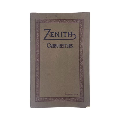 Zenith Carburetters Company November 1916 Price List; Zenith Carburetters, Softcover, Book