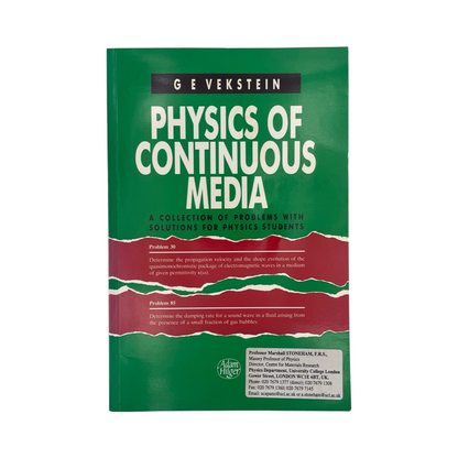 Physics Of Continuous Media Vekstein G E Soft cover Book