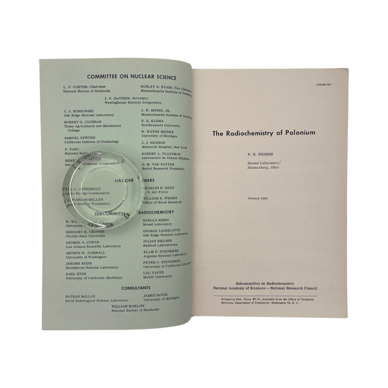 The Radiochemistry Of Polonium; Figgins, P E