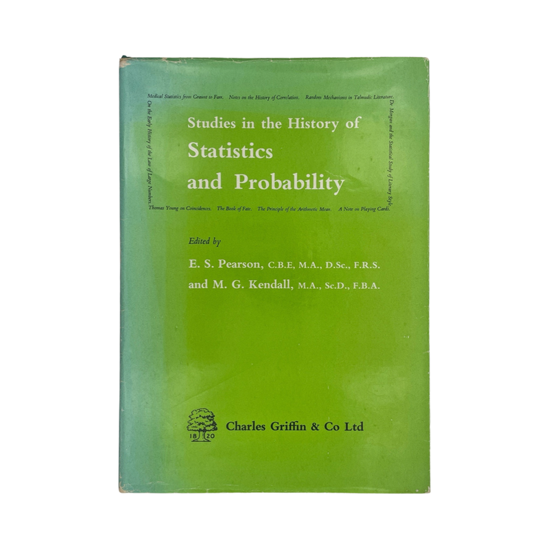 Studies In The History Of Statistics & Probability; Pearson, E S & Kendall, M G, Hardcover, Book