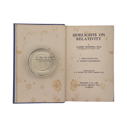 Sidelights On Relativity, Ether & Relativity, Geometry & Experience; Einstein, A