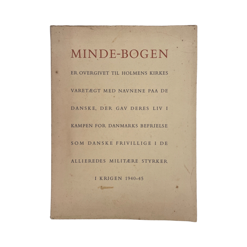 Minde-Bogen Danish Volunteers Who Died Allied Military Forces WW2 Soft cover Book