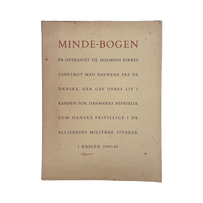 Minde-Bogen Danish Volunteers Who Died Allied Military Forces WW2 Soft cover Book