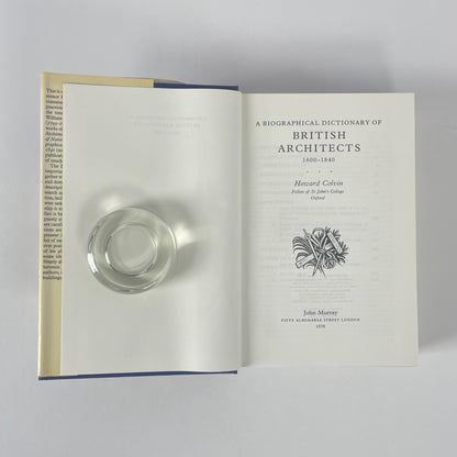 A Biographical Dictionary Of British Architects 1600-1840; Colvin, Howard