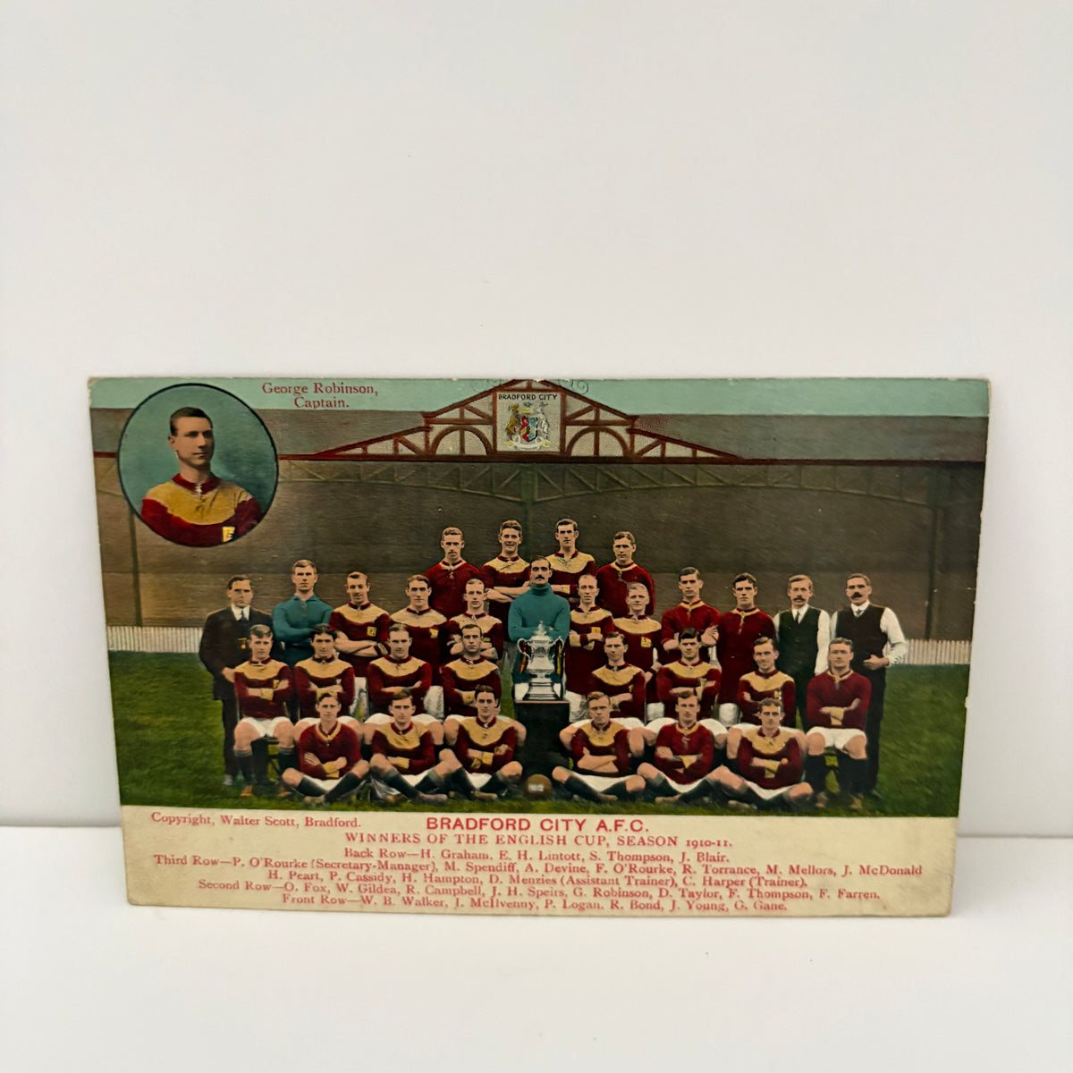 Bradford City Association Football Club 1910 - 11 FA Cup Winners Postcard;