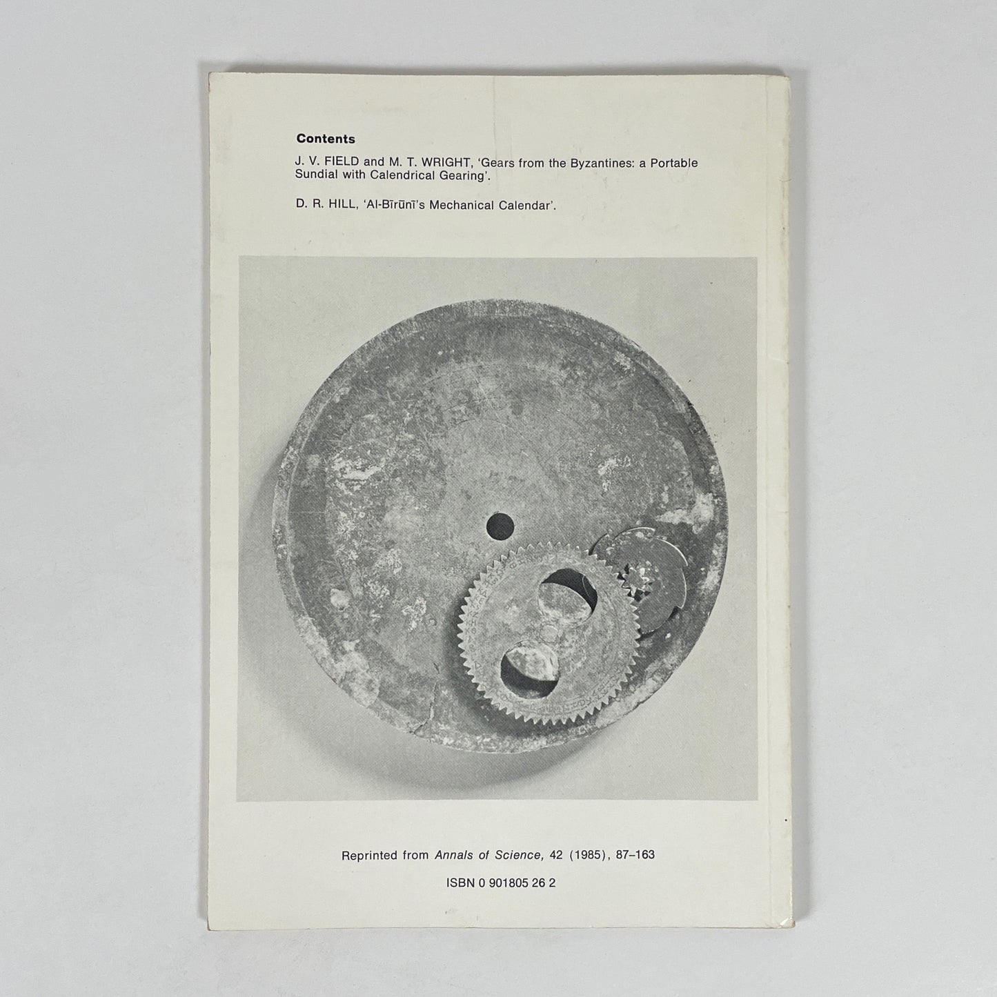 Byzantine And Arabic Mathematical Gearing; Field, J V; Hill, D R; Wright, M T