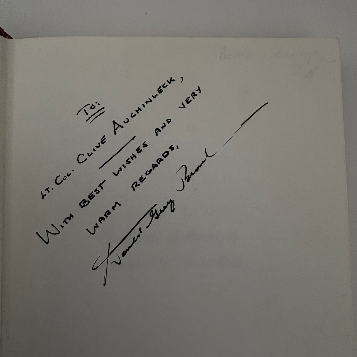 Checkmate At Ruweisat: Auchinleck's Finest Hour, Signed; Brownlow, Donald Grey