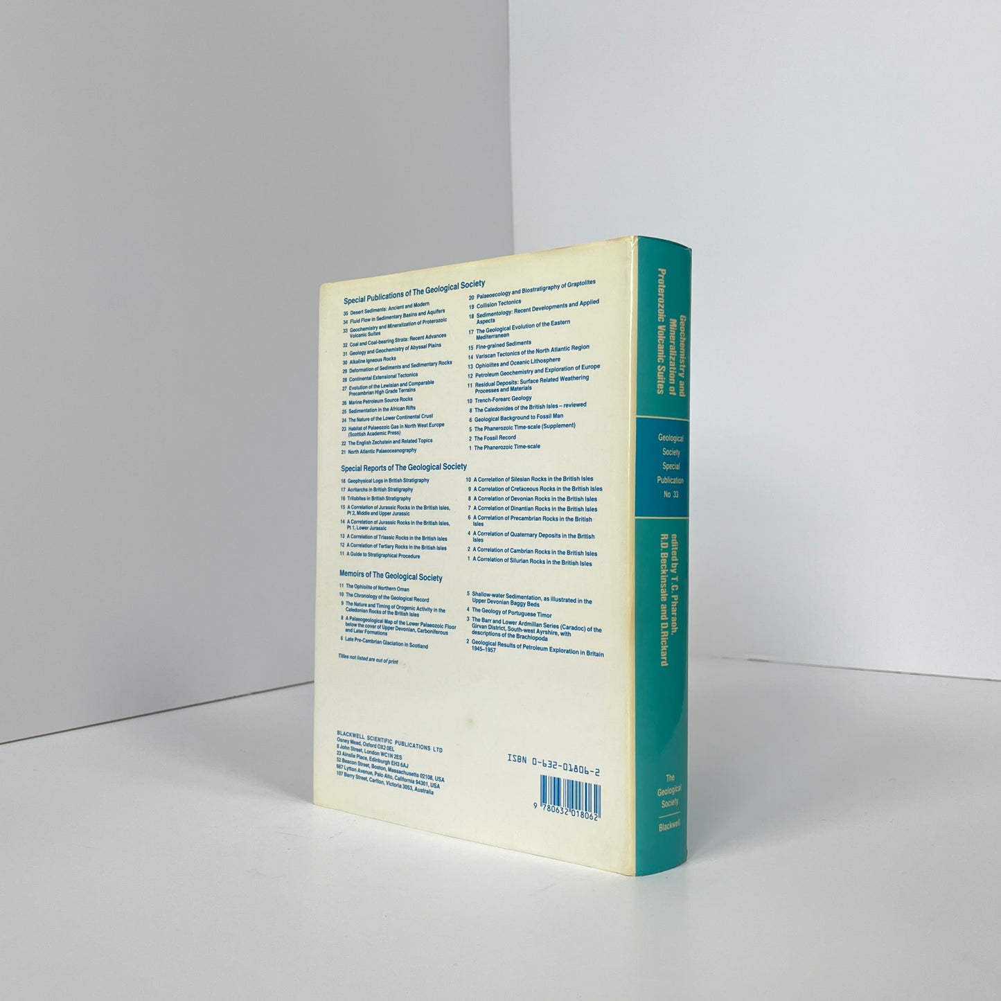 Geochemistry And Mineralization Of Proterozoic Volcanic Suites, Geological Society Special Publication No 33; Pharaoh, T C; Beckinsale, R D; Rickard, D