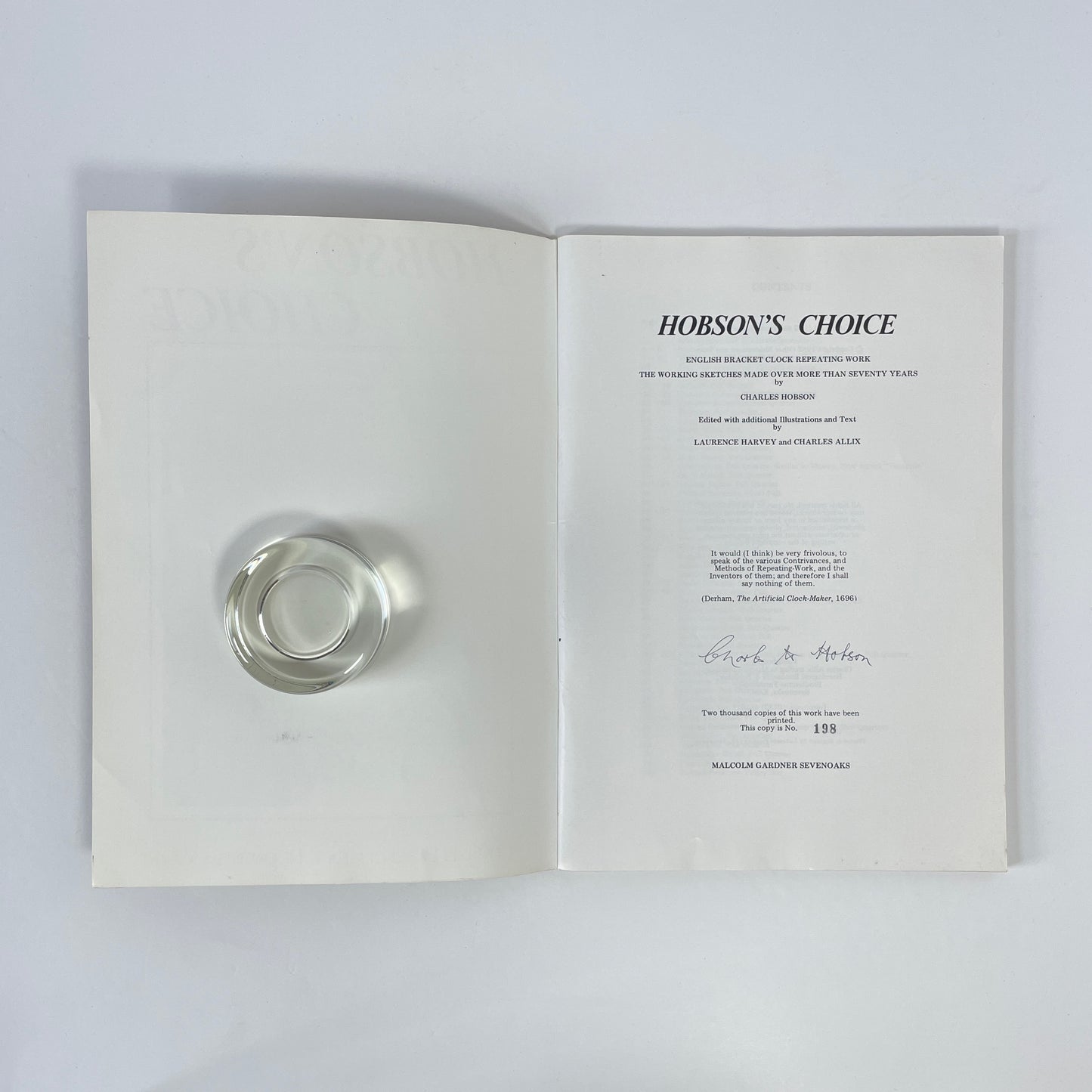 Hobson's Choice, English Bracket Clock Repeating Work; Hobson, Charles