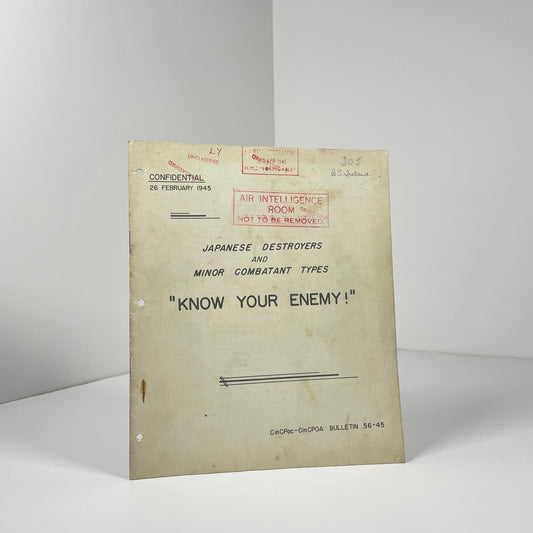 Japanese Destroyers And Minor Combatant Types - Know Your Enemy! Confidential 26 February 1945; US Military