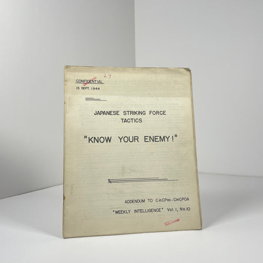 Japanese Striking Force Tactics. Know Your Enemy! - Confidential 15 Sept 1944; US Military