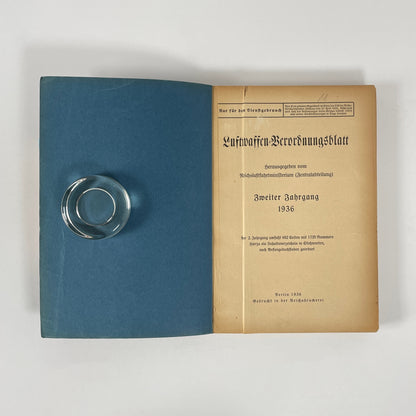 Luftwaffen Verordnungsblatt, Herausgegeben Vom Reichsluftfahrtministerium, Zweiter Jahrgang ; Reichsdruckerei