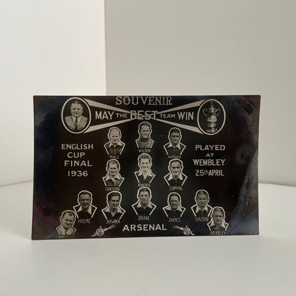 POSTCARD: Souvenir May The Best Team Win English Cup Final 1936 Arsenal Players And Manager;