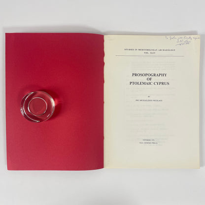 Prosopography Of Ptolemaic Cyprus, Studies In Mediterranean Archaeology Vol. XLIV; Michaelidou-Nicolaou, Ino