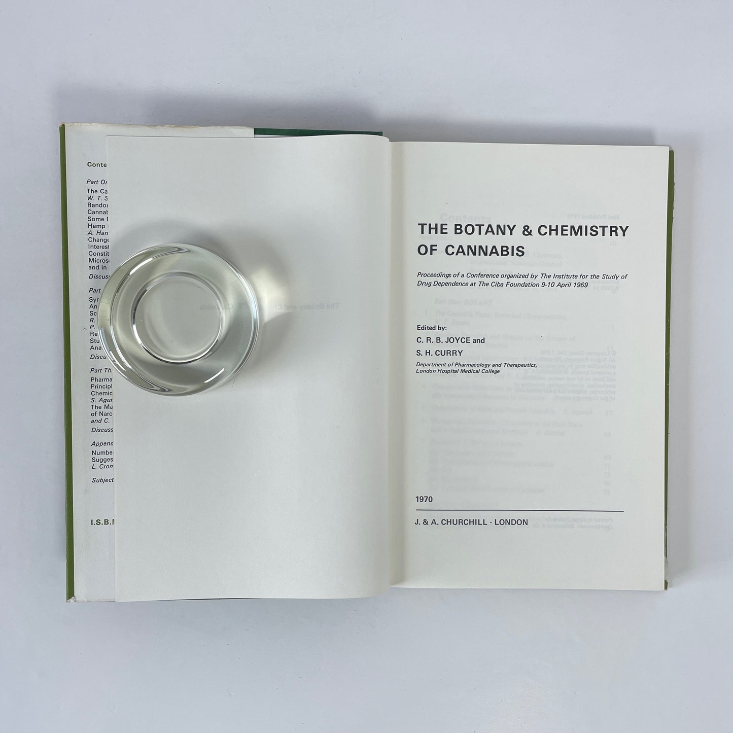 The Botany And Chemistry Of Cannabis; Joyce, C R B; Curry, S H