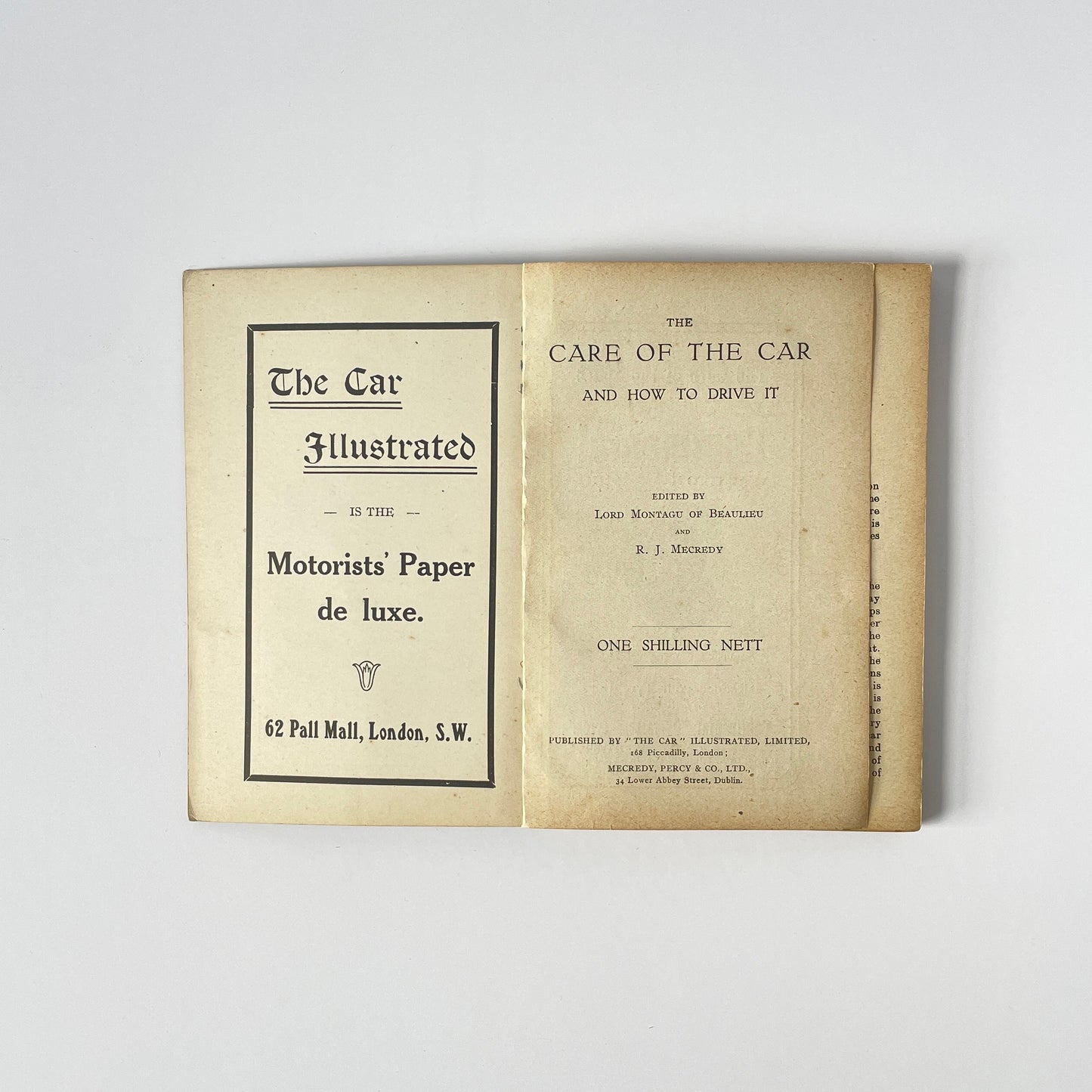 The Care Of The Car And How To Drive It; Beaulieu, Lord Montagu Of; Mecredy, R.J