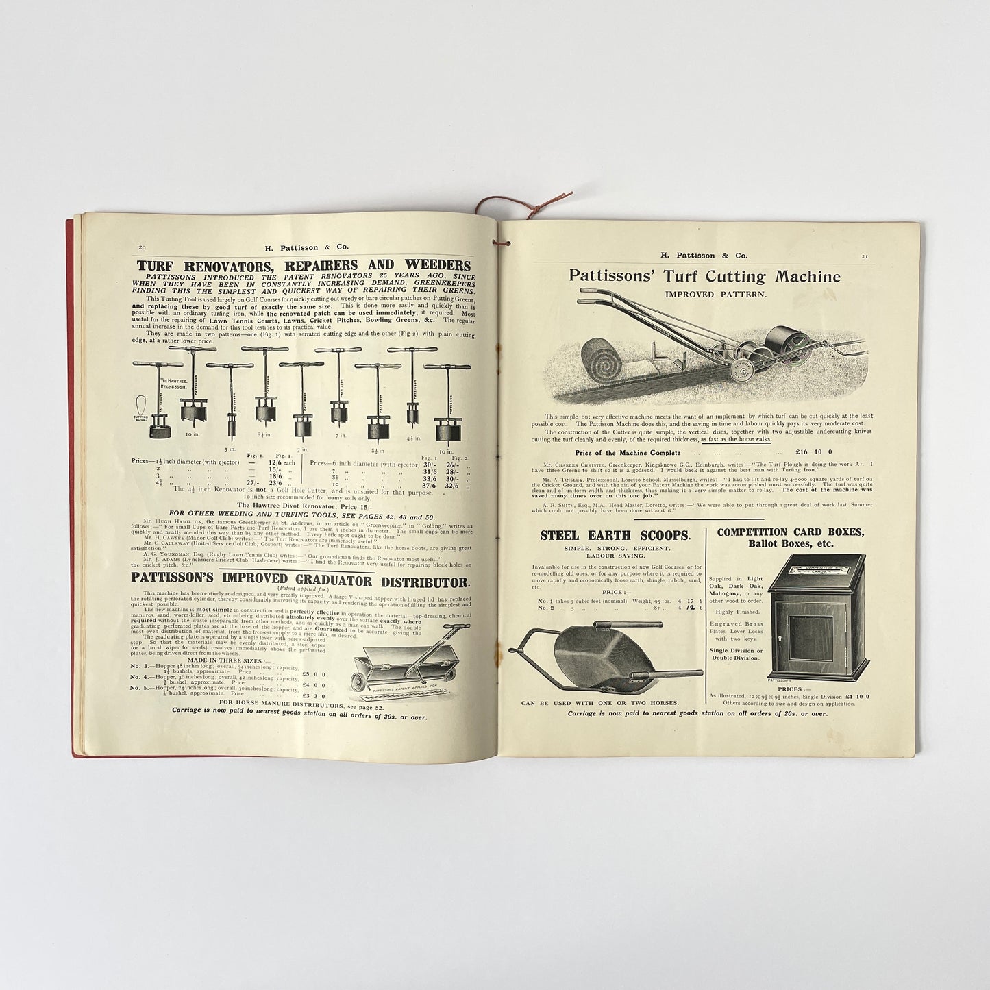 The Pattisson Golf Patents, Catalogue Of Equipment; Pattisson & Co
