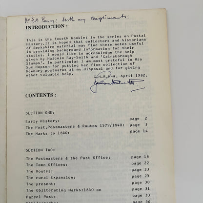 The Postal History Of Newbury; Homer - Wooff, G.H.R.