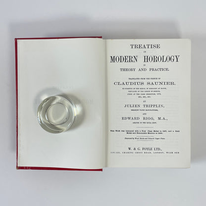 Treatise On Modern Horology In Theory And Practice; Tripplin, Julien; Rigg, Edward