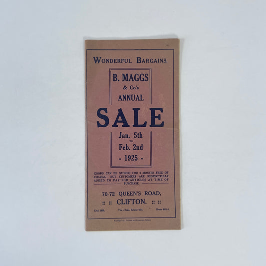 Wonderful Bargains B. Maggs &amp; Co&#39;s Annual Sale Jan. 5th to Feb 2nd 1925; B Maggs &amp; Co