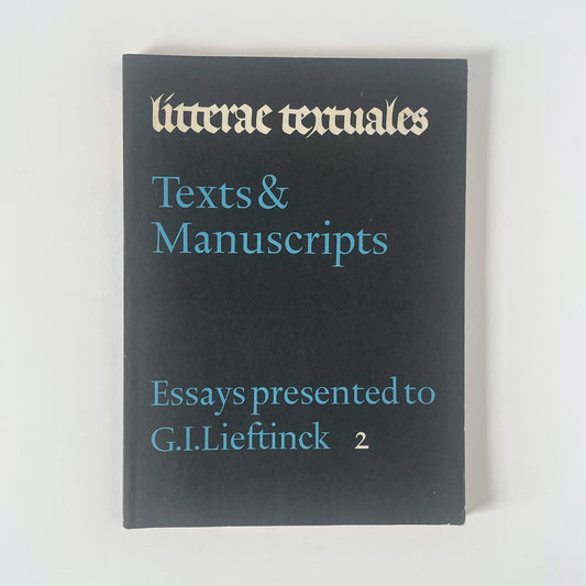 Litterae Textuales 2 A Series On Manuscripts & Their Texts Gumbert De Haan Soft cover Book