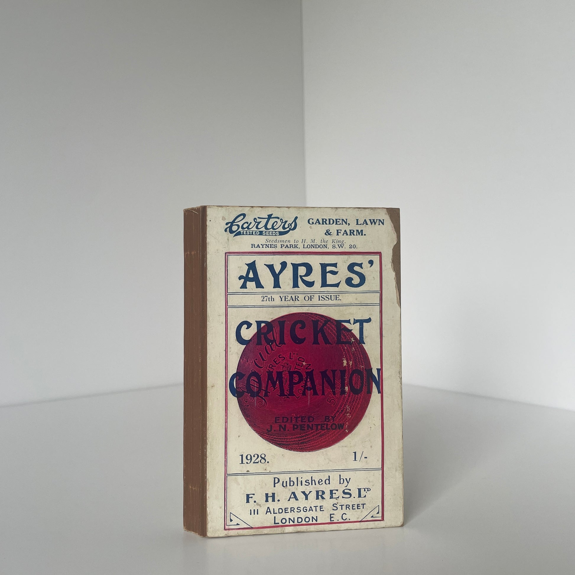 Ayres Cricket Companion 27th Year Of Issue 1928 Pentelow J N Hardcover Book