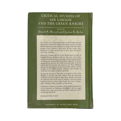 Critical Studies Of Sir Gawain And The Green Knight; Howard, Donald.; Zacher, C